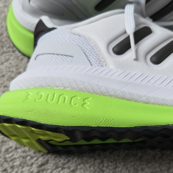 adidas Kids White and Neon Green Sneakers - Picture 4 of 8